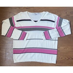 Pink Striped Oversized Sweater Size XL